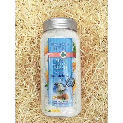 Bohemia Herbs Med a Kozí mléko relaxační koupelová sůl 900 g