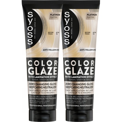 Syoss Color Glaze Platina Tónovací lesk pro blond vlasy - Proti žlutým tónům 2 ks