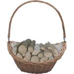 vidaXL Firewood Basket with Handle 57x46, 5x52 cm Brown Willow (286987)