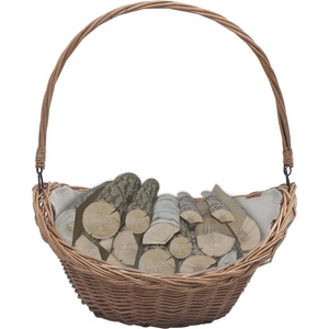 vidaXL Firewood Basket with Handle 57x46, 5x52 cm Brown Willow (286987)
