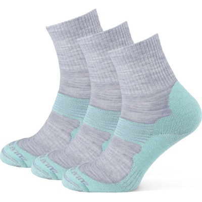 Zulu Merino Allseason 3-pack ponožiek tyrkysová/sivá