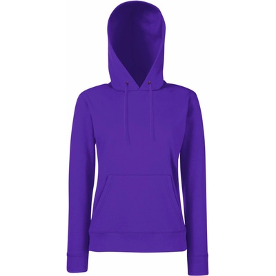 Fruit of the Loom Classic Lady-Fit Hooded Sweat COT-16203835000 purpurová