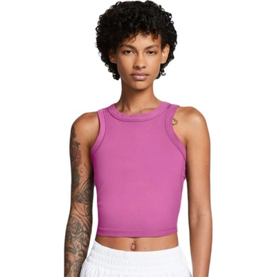 Nike Дамски топ Nike One Fitted Dir-Fit Short Sleeve Crop Tank - Розов