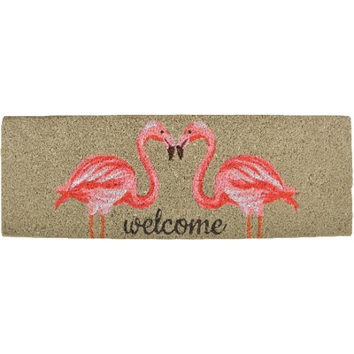 ESSCHERT DESIGN "BEST FOR BOOTS" Vítající plameňáci růžovo-hnědá 75 x 25 cm