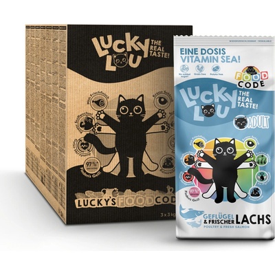 Lucky Lou Adult hydinové a losos 2 x 1,7 kg