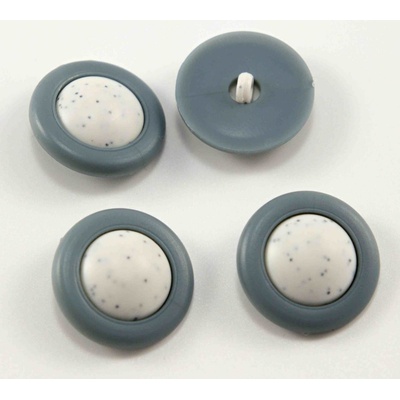 Gombík so spodným prišitím - šedý dvojfarebný - priemer 2,2 cm