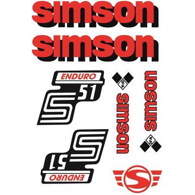 Samolepka SIMSON B 51 - Set Zelená