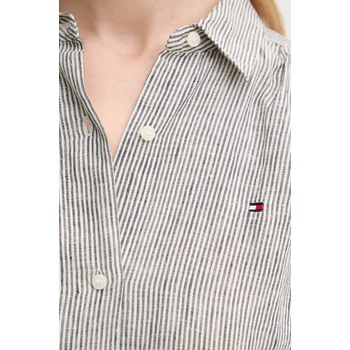 Tommy Hilfiger Ленена рокля Tommy Hilfiger в тъмносиньо среднодълга разкроена WW0WW44653 (WW0WW44653)