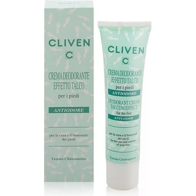Cliven Deodorant krém na nohy proti pocení s mastkovým efektem talcum effect 100 ml