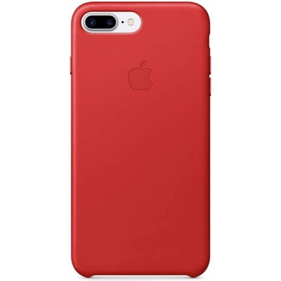 Apple iPhone Leather Case - оригинален кожен кейс (естествена кожа) за iPhone 8 Plus, iPhone 7 Plus (червен)
