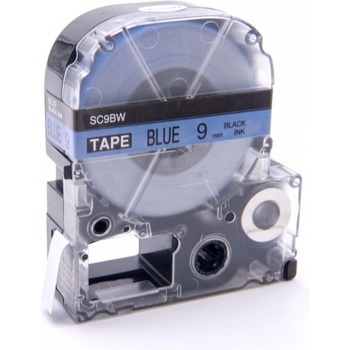 Compatible Epson LK-SC9BW, 9mm x 9m, черен печат / син фон, съвместима лента (LKSC9BW)