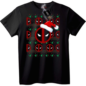 NOONEBRAND Тениска Deadpool Дядо Коледа грозен пуловер - L, Black