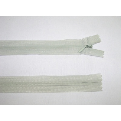 Zips krytý 3mm šedá nedeliteľný 40cm dederon
