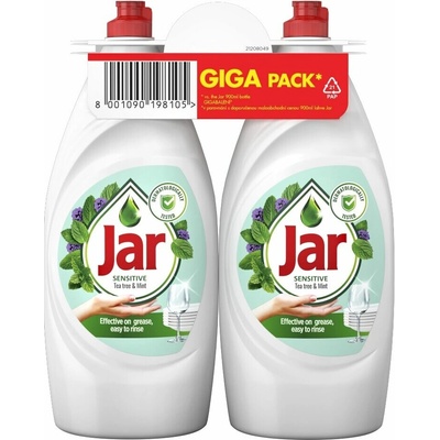 Jar Sensitive Tea tree & Mint na umyvanie riadu 2 x 900 ml