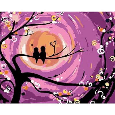 zuty Malování podle čísel Ptačí romance 100 x 80 cm bez rámu a bez vypnutí plátna