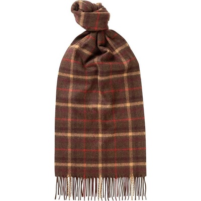 Středně velká kostkovaná šála z kašmíru Joshua Ellis Classic Medium Scarf Tattershall Brush Grizzly