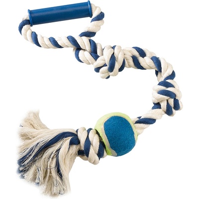 Ferplast Dog Toy - Кучешка играчка за дърпане и дъвчене с дръжка и топка, Ø 2 x 60 см