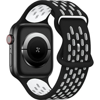 Beline Силиконова спортна каишка за Apple Watch 42/44/45/49 мм, черна/бяла (Beli02528) (Beli02528)