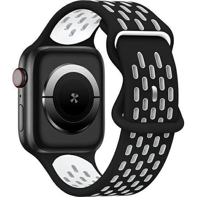 Beline Силиконова спортна каишка за Apple Watch 42/44/45/49 мм, черна/бяла (Beli02528) (Beli02528)