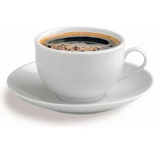  Чаша за кафе + чинийка, бяла, 20 cl, комплект от 6 "Economic Roma" 1209ECO006 (1209ECO006)