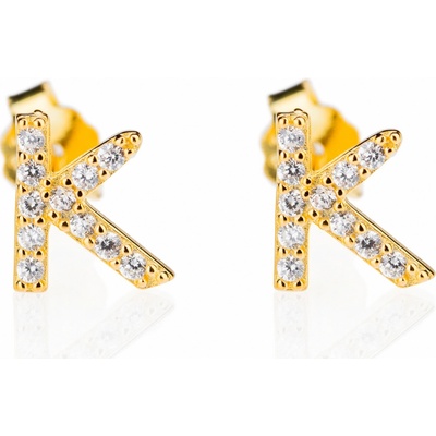 Franco Bene Náušnice s písmenem pozlacené 1124 L