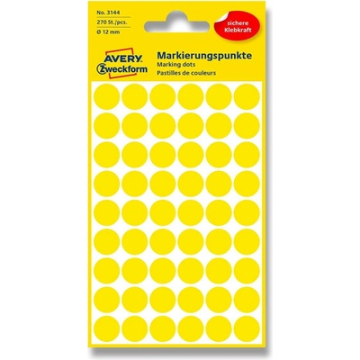 Avery Zweckform Etikety na různá značení 270 ks žluté 12 mm kulaté 3144