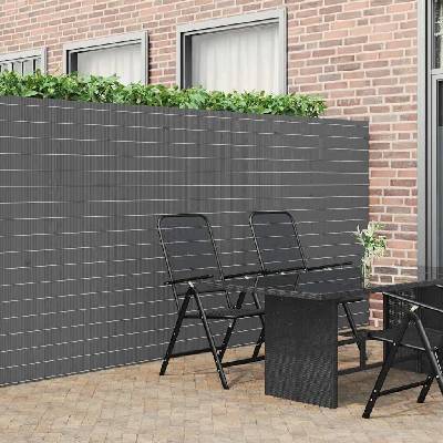 OMAXI Zahradní plot oboustranný šedý 1,8 x 3 m PVC 797025