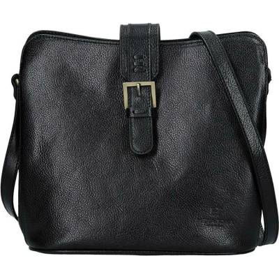Hexagona kožená dámská crossbody kabelka Karles černá