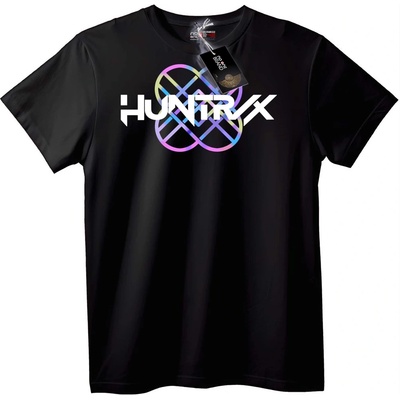NOONEBRAND Тениска HUNTRX черна с цветно лого - XXS, White