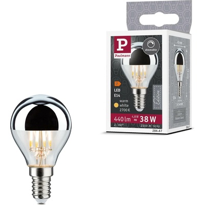 Paulmann LED Retro-kapka 4,8W E14 stříbrný vrchlík teplá bílá stmívatelné 286.67 P 28667
