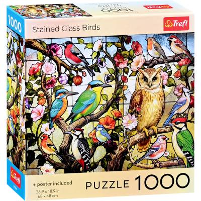 Trefl Пъзел Trefl от 1000 части - Птици от цветно стъкло (99306)