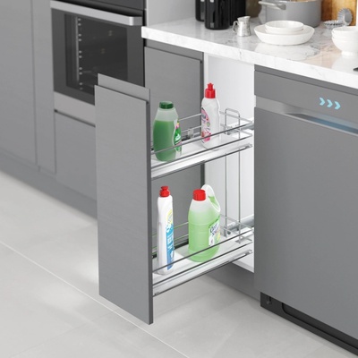 Starax S-2494-C, Výsuvný kôš plné dno BIELE, 250mm chróm PRAVÝ, Blum plnovýsuv