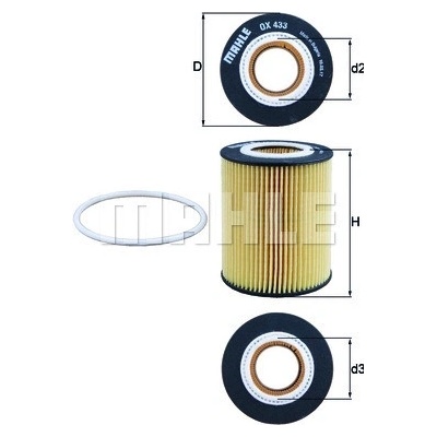 Olejový filter MAHLE ORIGINAL OX 433D (OX433D)