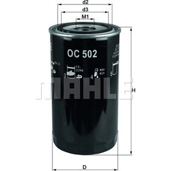 Olejový filter MAHLE ORIGINAL OC 502 (OC502)