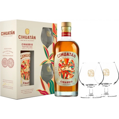 Cihuatán Cinabrio 12y 40% 0,7 l (dárkové balení 2 sklenice)