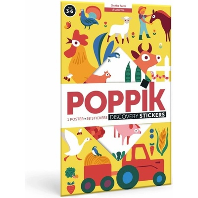 POPPIK Vzdělávací samolepkový plakát Farma