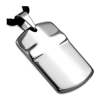 Šperky4U Wolframový přívěšek destička s křížkem TC1032