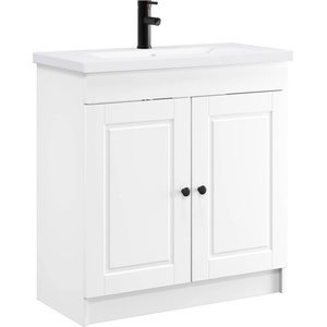 vidaXL Комплект мебели за баня Бяло 56 x 37, 5 x 81 см (3404124)