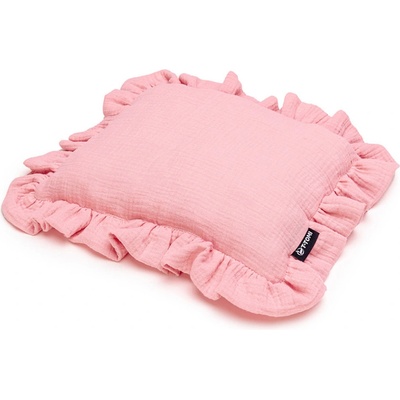 T Tomi Mušelínový polštář s volánkem pink 25x30