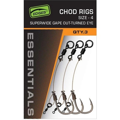 Fox hotový Návazec Edges Super Wide Gape Chod Rigs velikost 4 3 ks – Zboží Dáma