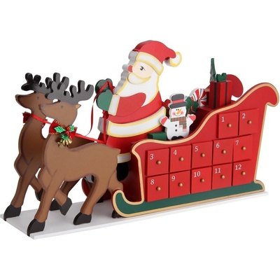 Goleto Dřevěný Adventný kalendár Sobi se sáněmi