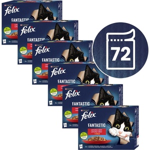 FELIX Капсули FELIX Fantastic вкусен избор с пиле, с говеждо, с заек, с агнешко 72 x 85 г