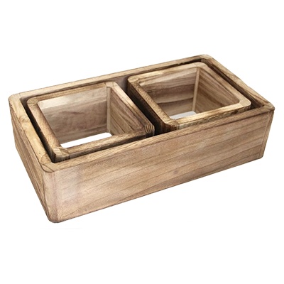 Horecano CN-Дървена стойка за блок маса 39x12x10cm БЕЖОВА (181157) (01981426)