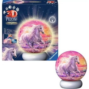 Ravensburger - Puzzle Puzzleball Horse on beach 3D LED - 40 - 99 piese