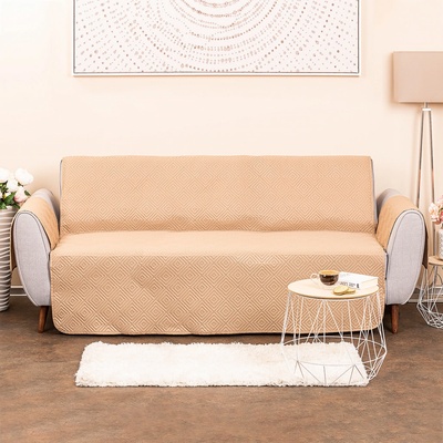 4Home přehoz na sedaciu súpravu Doubleface tmavo béžová/béžová 180 x 220 cm