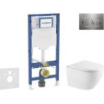 Geberit Duofix - Комплект за предстенна инсталация, Oudee тоалетна и softclose седалка, бутон Sigma20, неръждаема стомана SANI11CA6173 (SANI11CA6173)