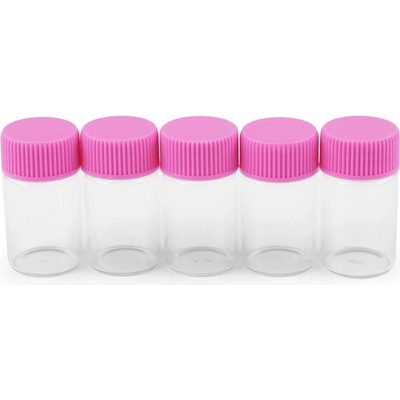 Prima-obchod Skleněná lahvička s plastovým víčkem 20x40 mm, barva 2 pink transparent