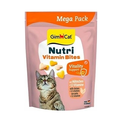 GimCat Nutri Vitamin Bites s kuracím mäsom tvar Srdcia 425 g