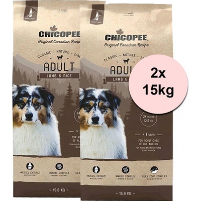 Chicopee Classic Nature Adult Lamb & Rice 2 x 15 kg