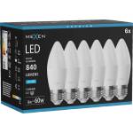 Mexen Nova 6x LED крушка E27, C37, 8W, Студена - 6500K, 840 lm - L102-E27-0865-01x06 (L102-E27-0865-01x06)